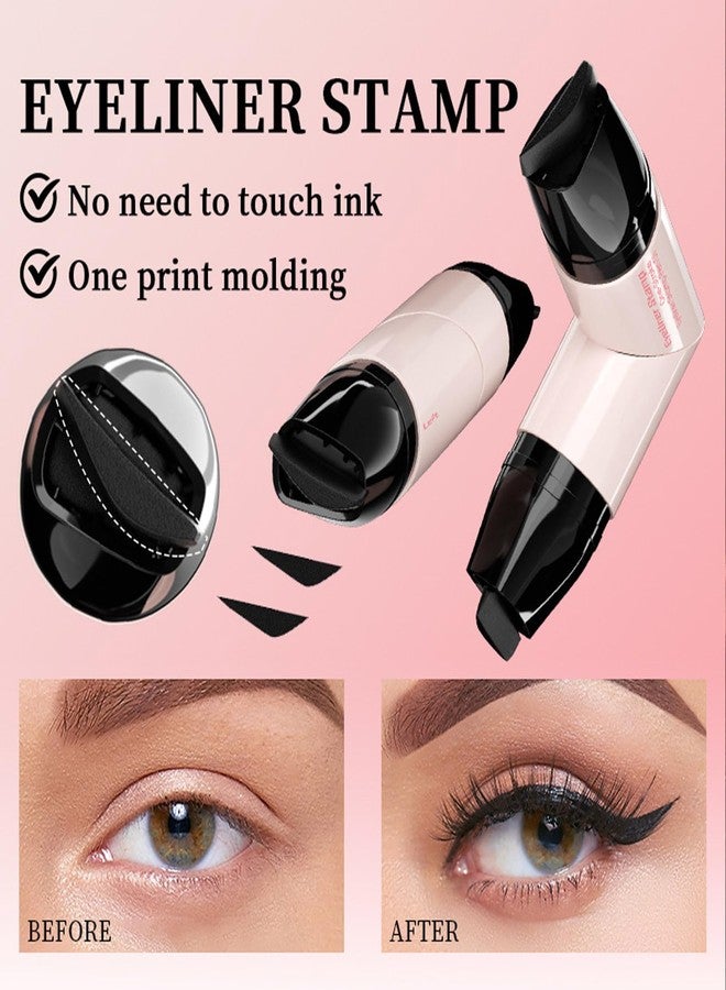 KTouler 2 Pack Black Eyeliner Stamp,One-Piece Liquid Gel Eyeliner Stencil Set for Perfect Wings,Long Lasting Waterpoof & Smudgeproof Foldable Makeup Eye Liner Tool - Image 3